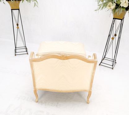 EstablishedLines Extra Wide Country French Lounge Chair W/ Matching Ottoman Beige Upholstery Mint