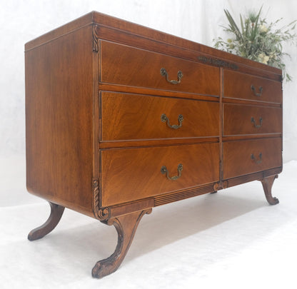 EstablishedLines Duncan Phyve Mahogany 6 Drawers Splayed Carved Legs 6 Drawers Dresser MINT