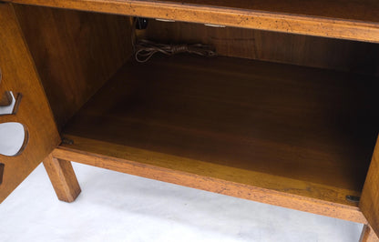 EstablishedLines Pair Double Door Pierced Carved Doors Compartment Night Stands End Tables Mint