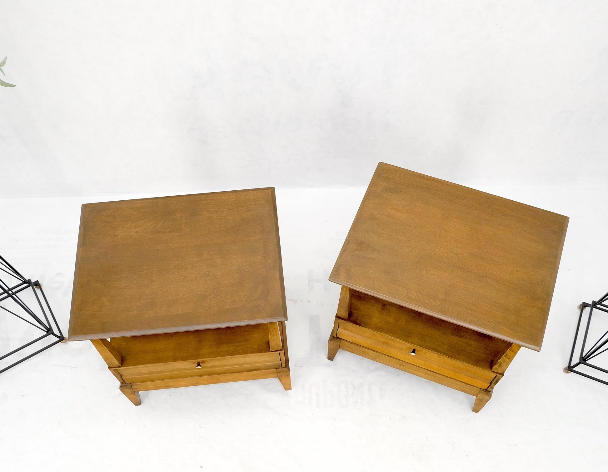 Pair Heywood Wakefield Mid-Century Modern One Drawer Nightstands End Tables Mint