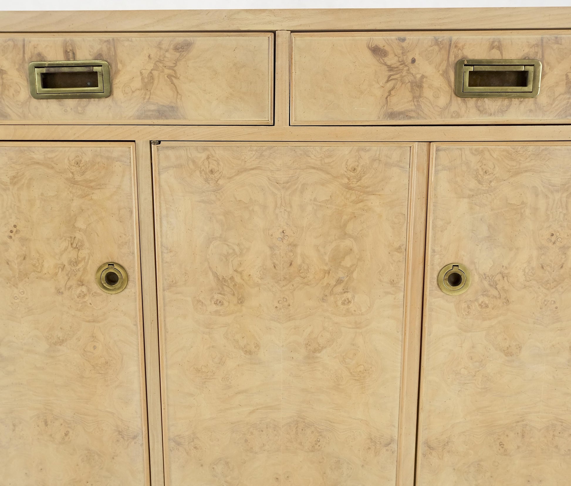 EstablishedLines White Wash Pickled Burl Wood Expandable Liquor Cabinet on Wheels Campaign Pulls