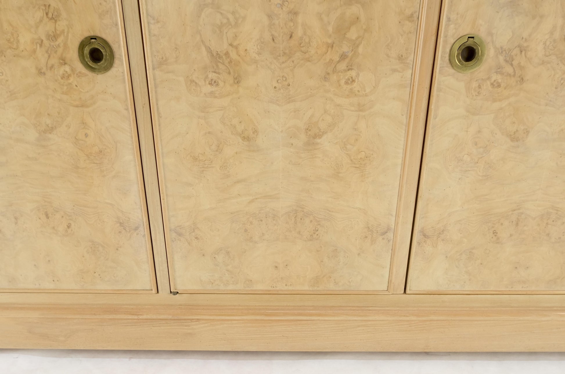 EstablishedLines White Wash Pickled Burl Wood Expandable Liquor Cabinet on Wheels Campaign Pulls