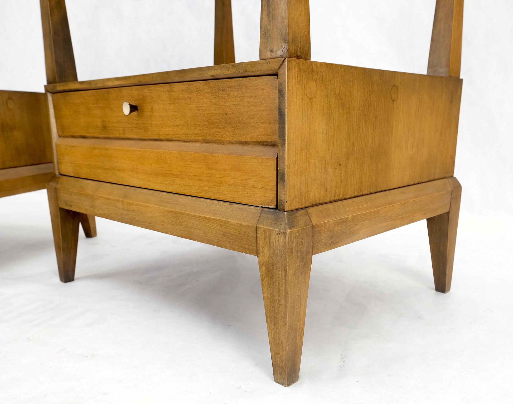 Pair Heywood Wakefield Mid-Century Modern One Drawer Nightstands End Tables Mint
