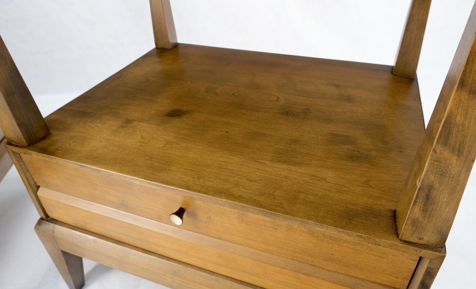 Pair Heywood Wakefield Mid-Century Modern One Drawer Nightstands End Tables Mint