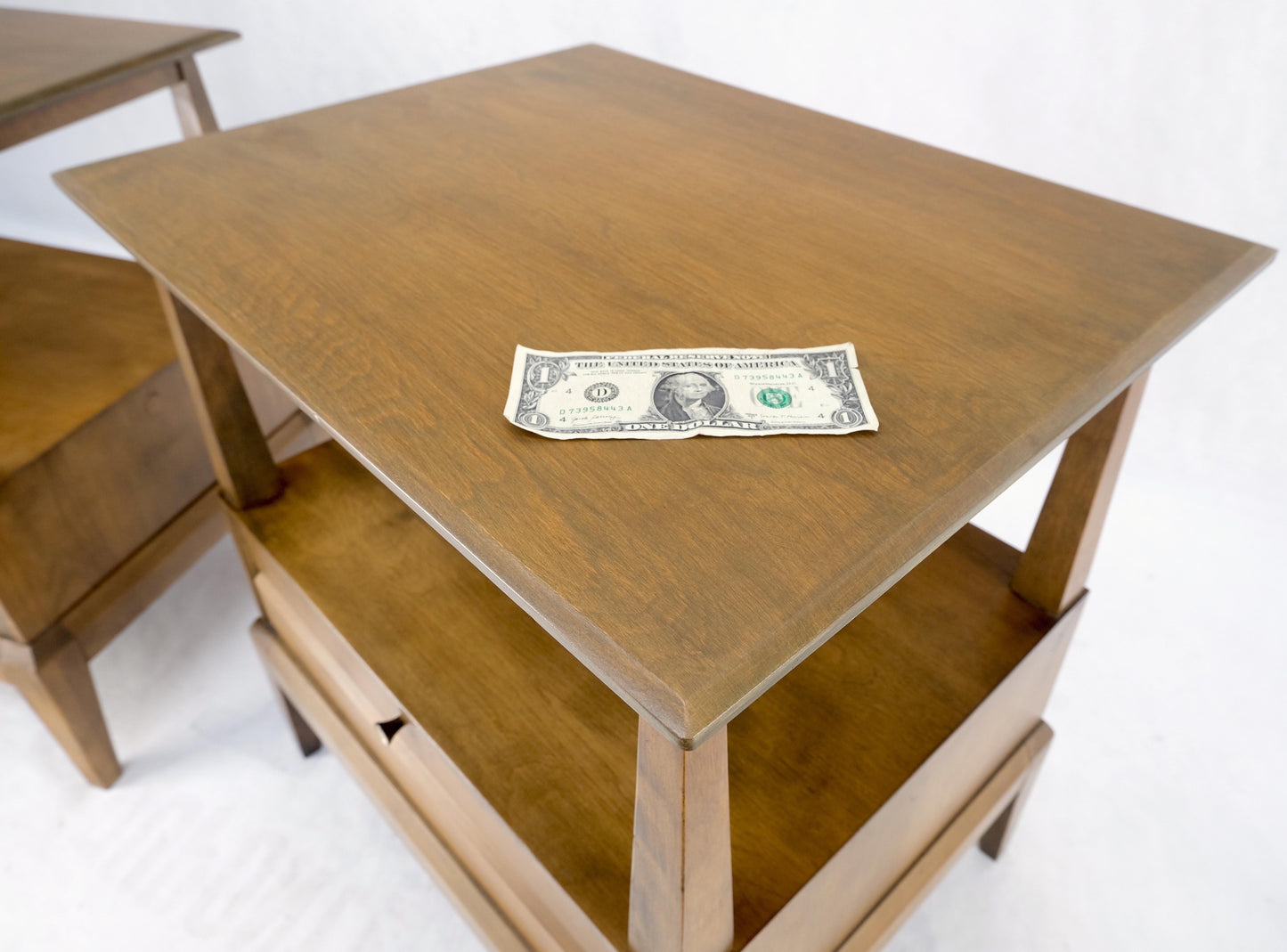 Pair Heywood Wakefield Mid-Century Modern One Drawer Nightstands End Tables Mint