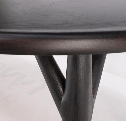 EstablishedLines Round Mid Century Ebonized Oak Dining Table w/ Two Leafs Jack Van der Molen MINT