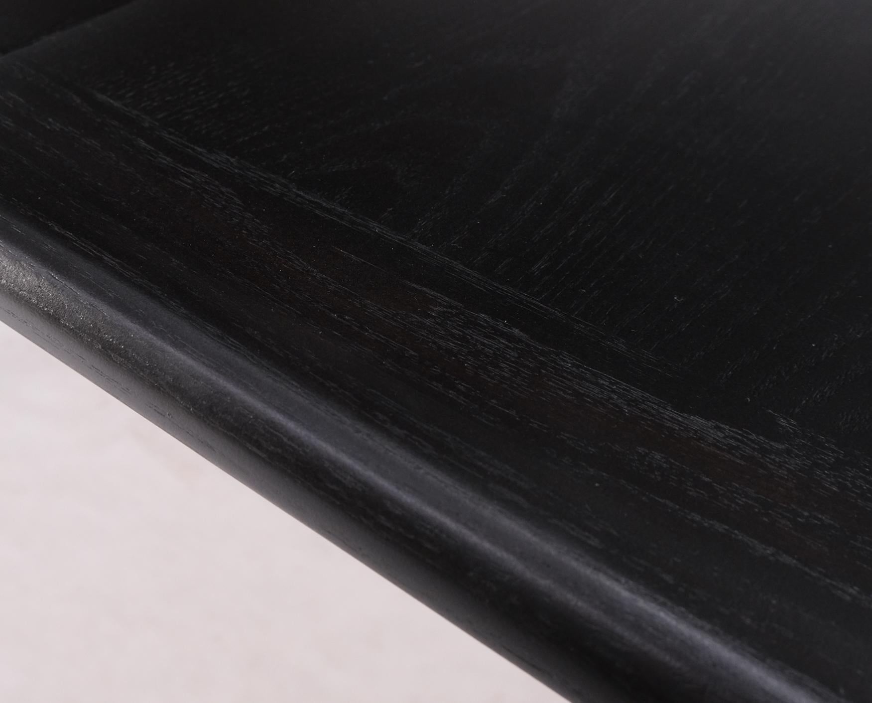 EstablishedLines Round Mid Century Ebonized Oak Dining Table w/ Two Leafs Jack Van der Molen MINT