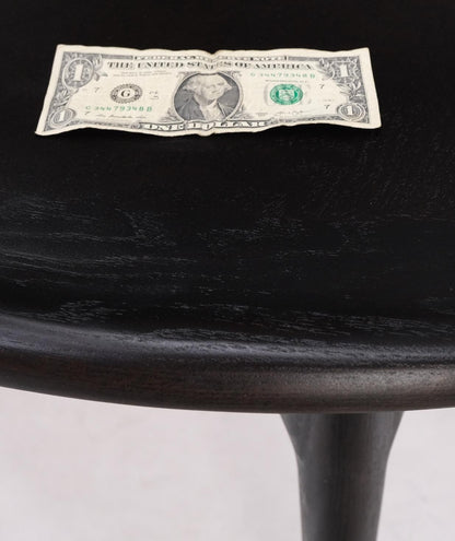 EstablishedLines Round Mid Century Ebonized Oak Dining Table w/ Two Leafs Jack Van der Molen MINT