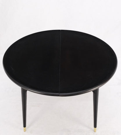 EstablishedLines Round Mid Century Ebonized Oak Dining Table w/ Two Leafs Jack Van der Molen MINT