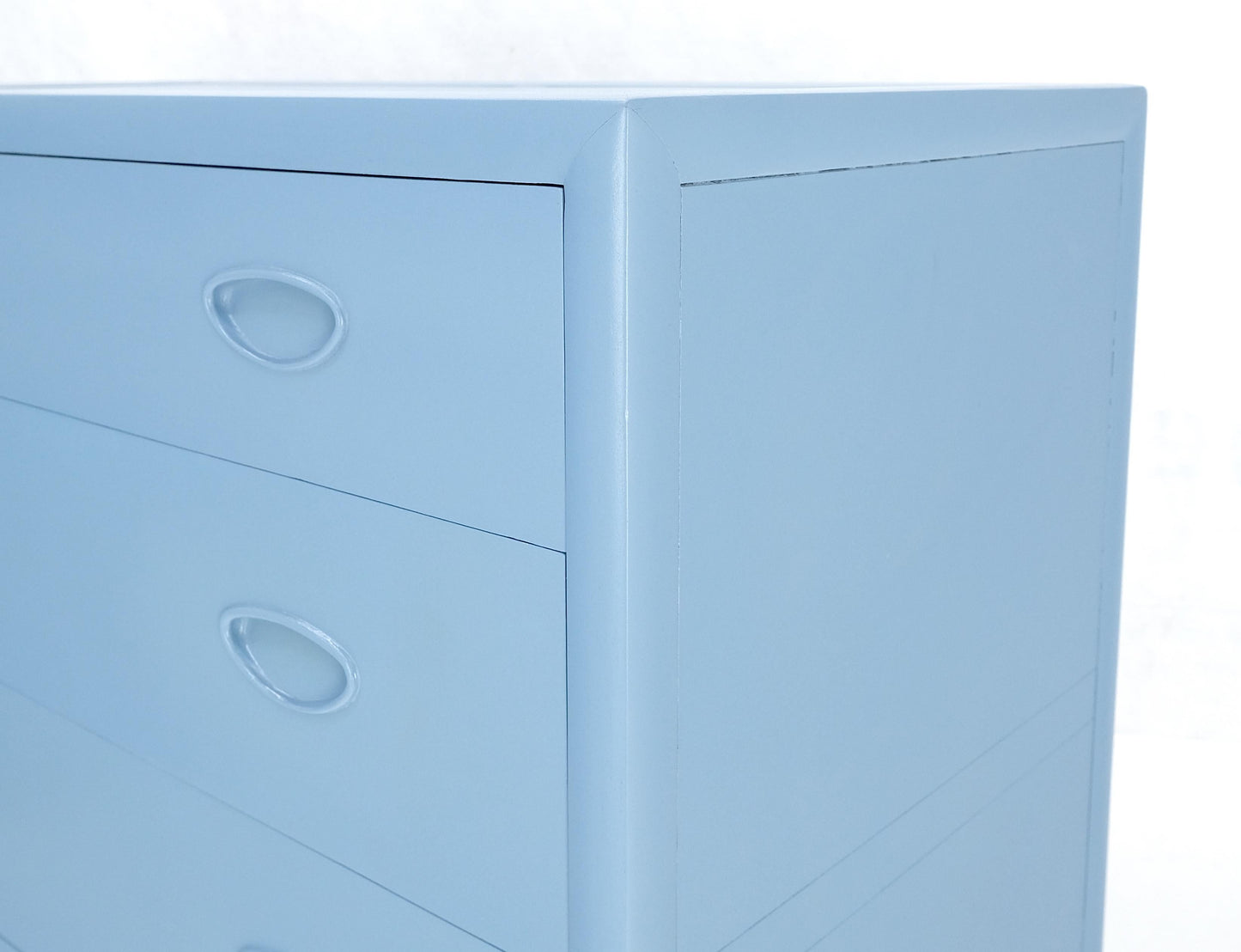 Pair Michael Taylor For Baker Light Grey Blue 4 Drawer Dressers Bachelor Chests