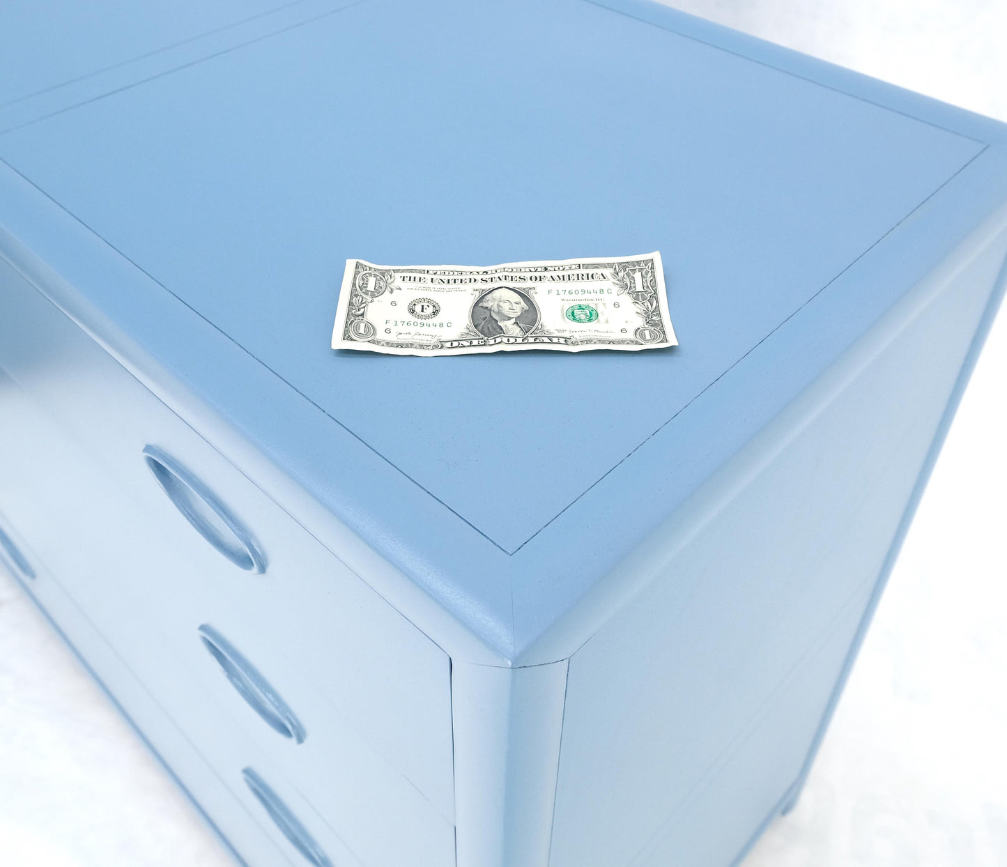 Pair Michael Taylor For Baker Light Grey Blue 4 Drawer Dressers Bachelor Chests