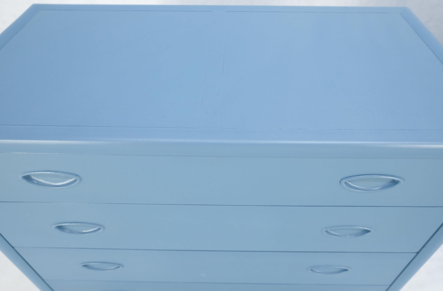 Pair Michael Taylor For Baker Light Grey Blue 4 Drawer Dressers Bachelor Chests