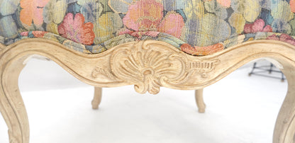 EstablishedLines Pair of French Provincial Decorative Floral Pattern Carved Arm Chairs MINT