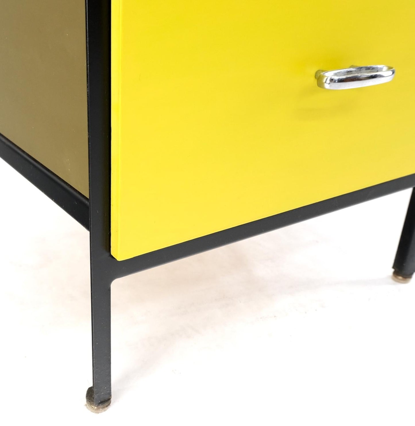 Yellow & Black Steel Frame Desk Model 4111 by George Nelson Herman Miller Mint