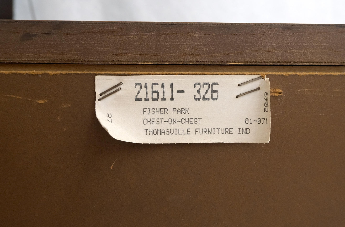 Light Walnut Chest on Chest Dresser High Boy Brass Pulls by Thomasville MINT!