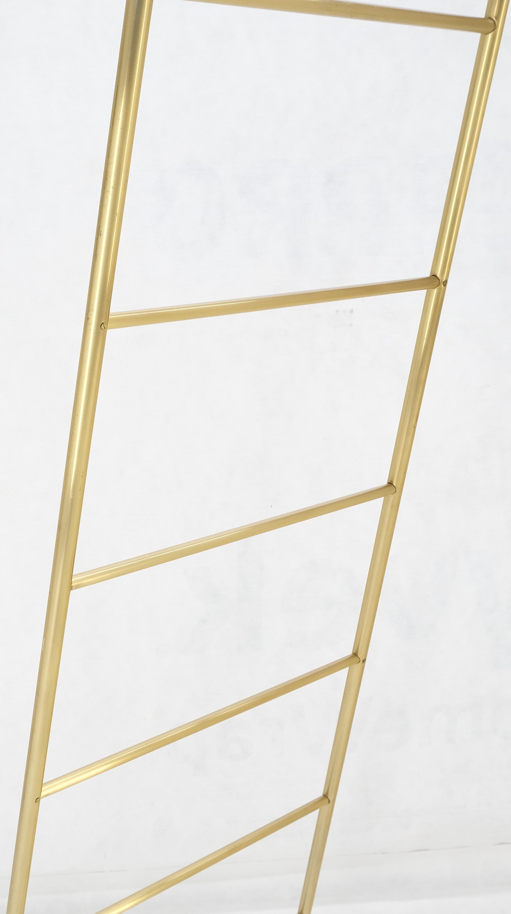 EstablishedLines Pair of 89" Tall Brass Custom Decorative Textile Fabric Towel Racks Displays