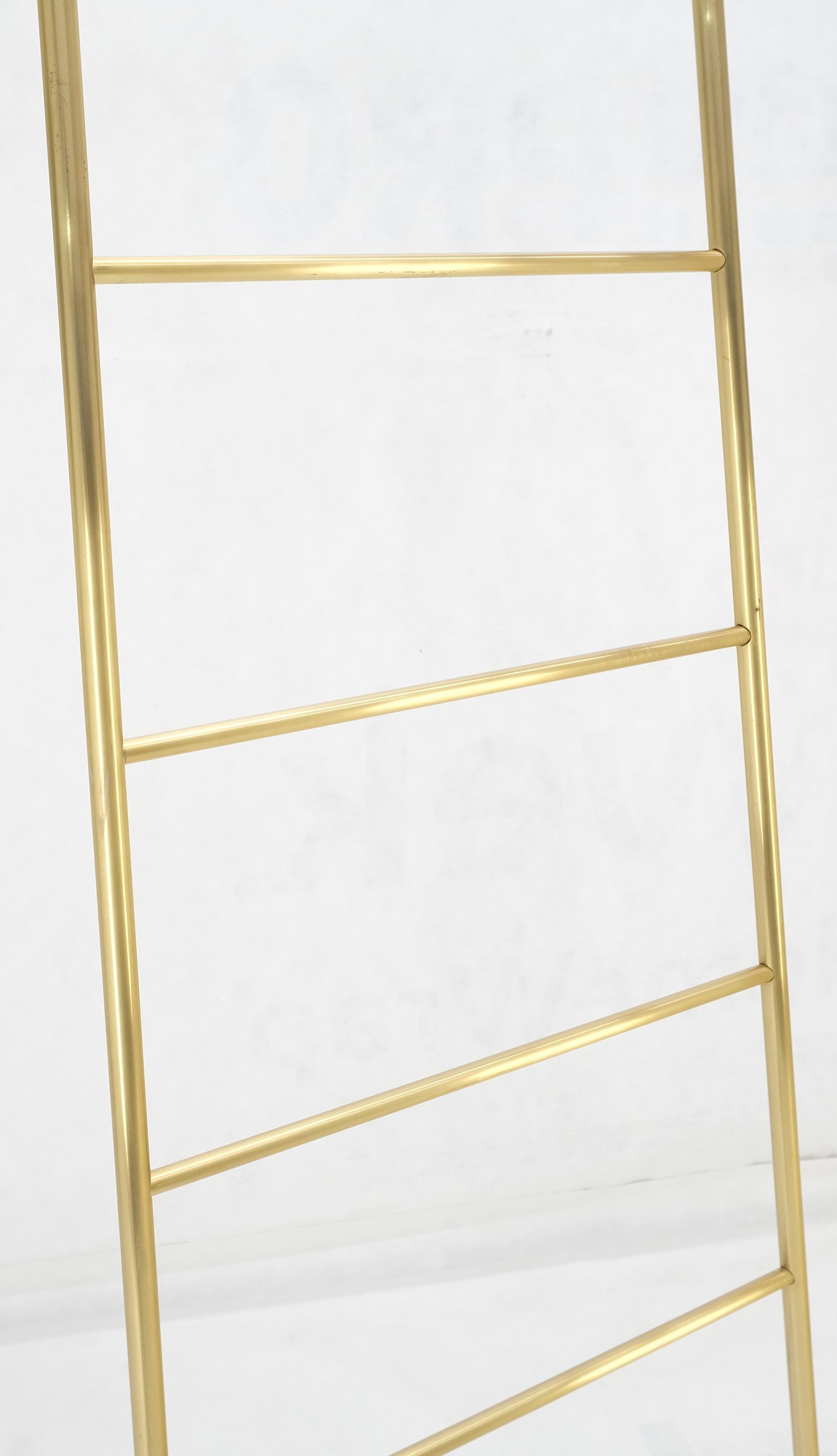 EstablishedLines Pair of 89" Tall Brass Custom Decorative Textile Fabric Towel Racks Displays