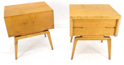 EstablishedLines Pair Swedish Edmund Spence 2 Drawer Blond Birch Night Bed Stands Cabinets MINT!