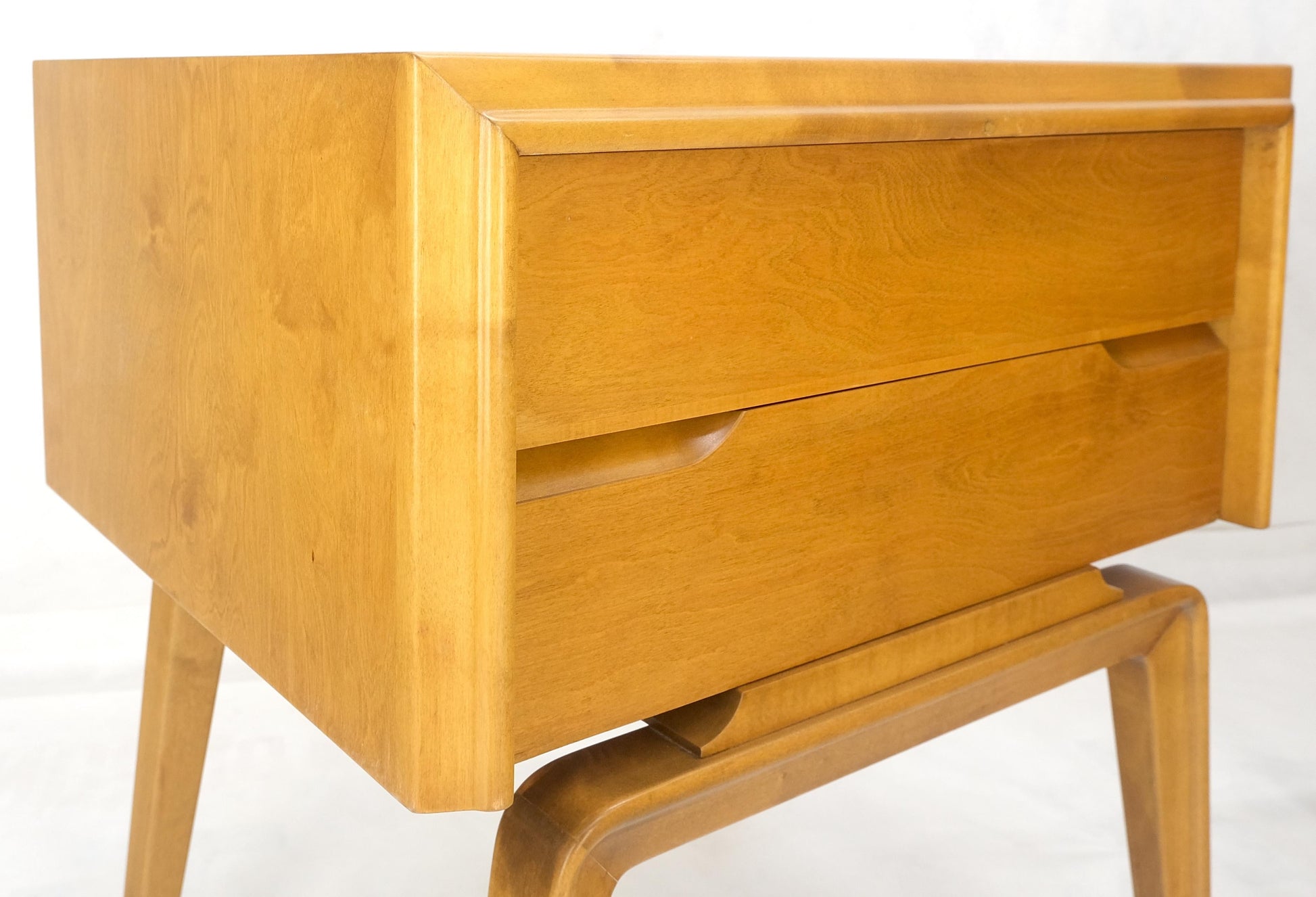 EstablishedLines Pair Swedish Edmund Spence 2 Drawer Blond Birch Night Bed Stands Cabinets MINT!
