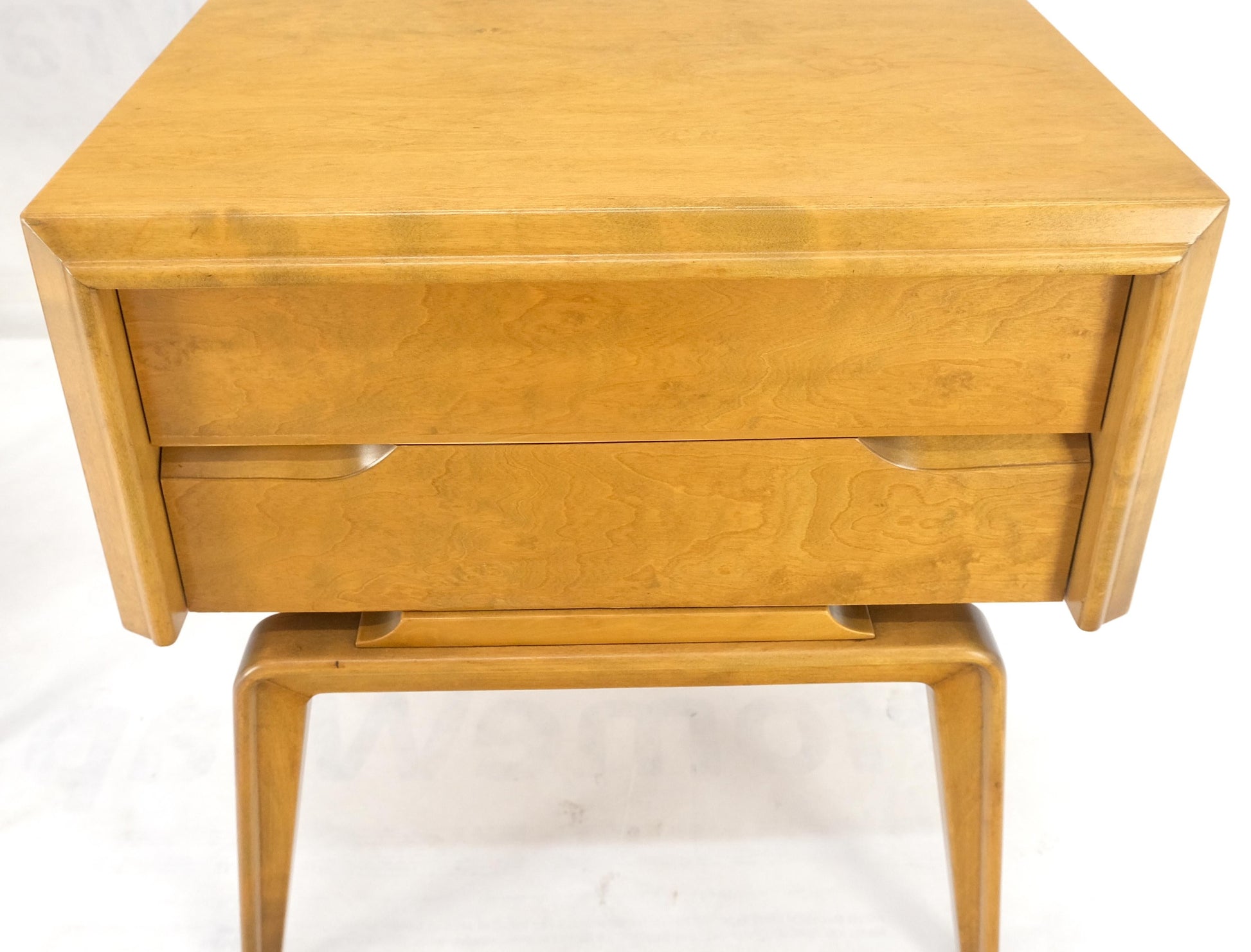 EstablishedLines Pair Swedish Edmund Spence 2 Drawer Blond Birch Night Bed Stands Cabinets MINT!