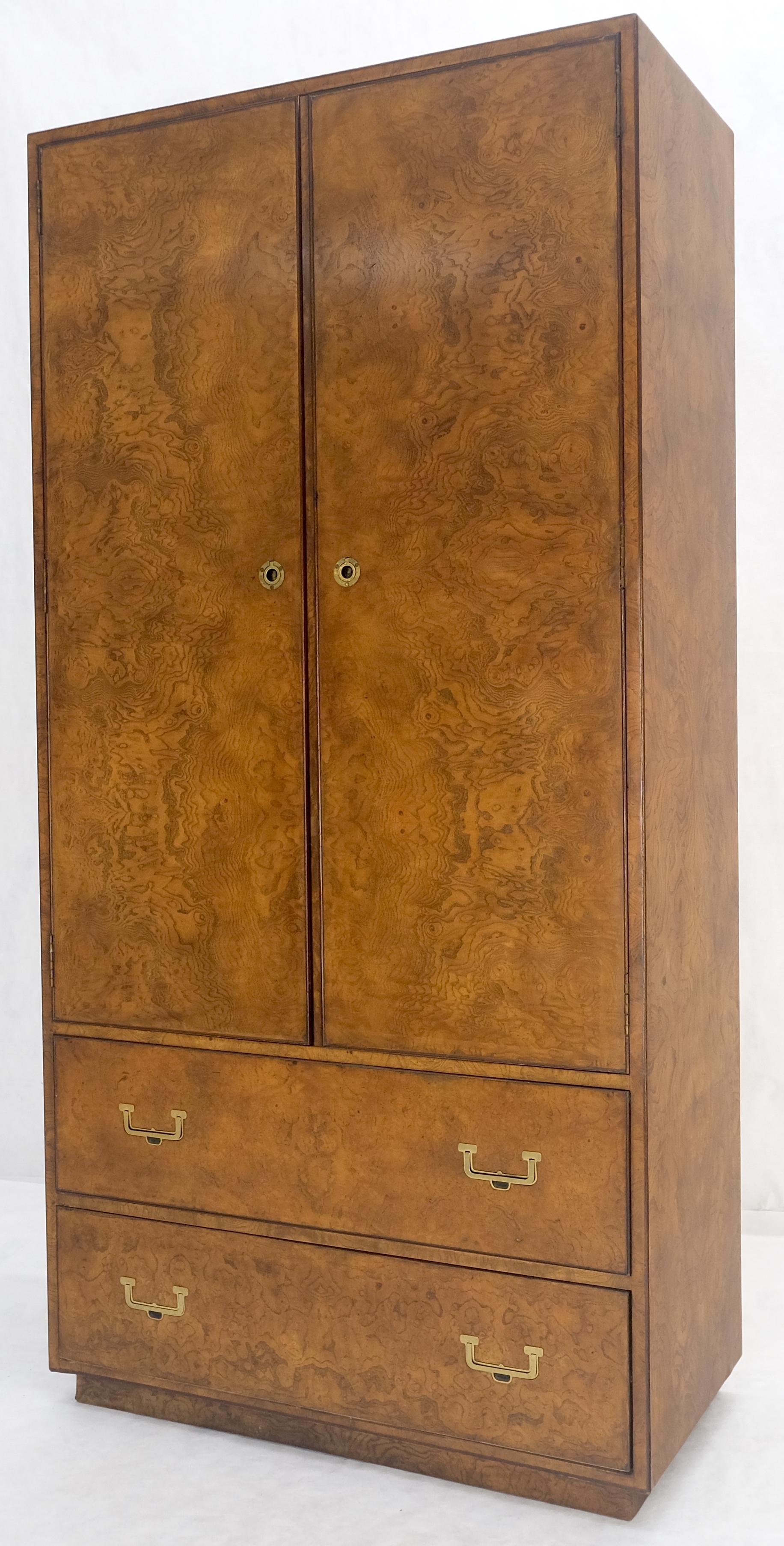 EstablishedLines Burl Wood Large 74" Tall Gentelman's Chest Dresser High Boy Campaign Style MINT!