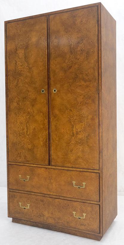 EstablishedLines Burl Wood Large 74" Tall Gentelman's Chest Dresser High Boy Campaign Style MINT!
