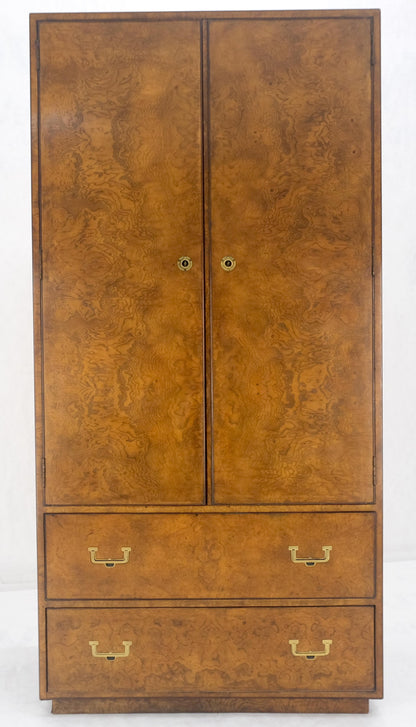 EstablishedLines Burl Wood Large 74" Tall Gentelman's Chest Dresser High Boy Campaign Style MINT!