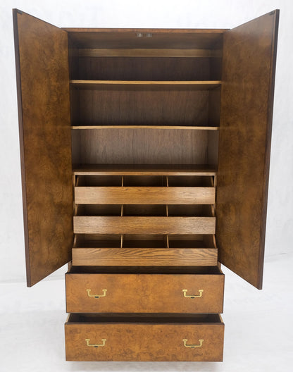 EstablishedLines Burl Wood Large 74" Tall Gentelman's Chest Dresser High Boy Campaign Style MINT!