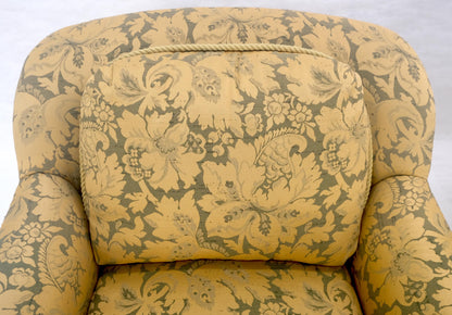 EstablishedLines Pair of Gold Floral Pattern Upholstery Lounge Chairs by Thomasville MINT
