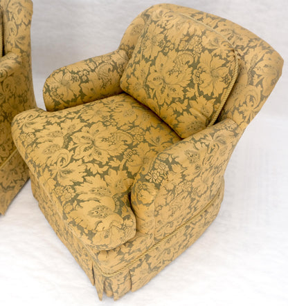 EstablishedLines Pair of Gold Floral Pattern Upholstery Lounge Chairs by Thomasville MINT