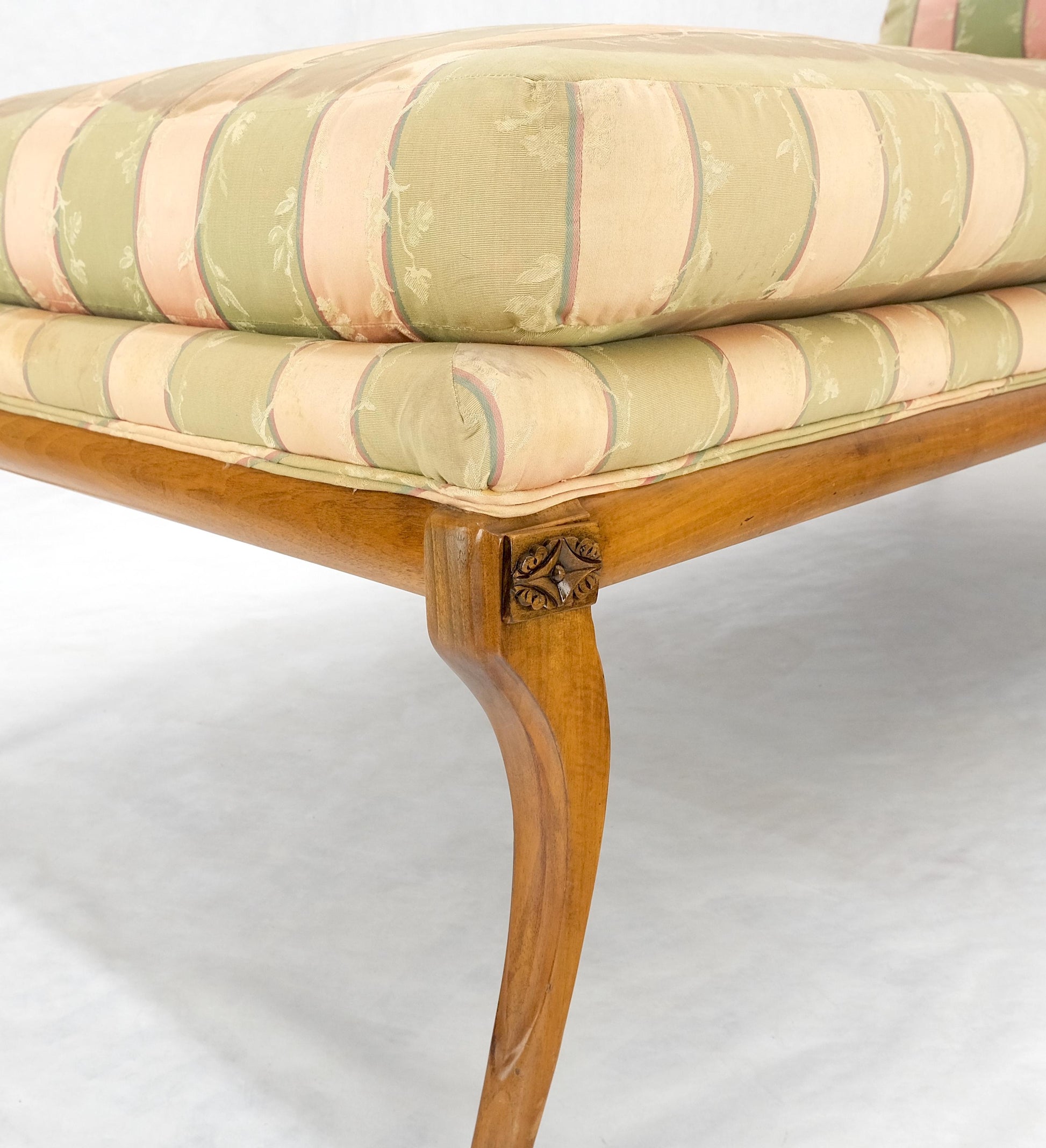 EstablishedLines Klismos Light Carved Walnut Frame Chaise Lounge Chair Stunning MIINT Frame!