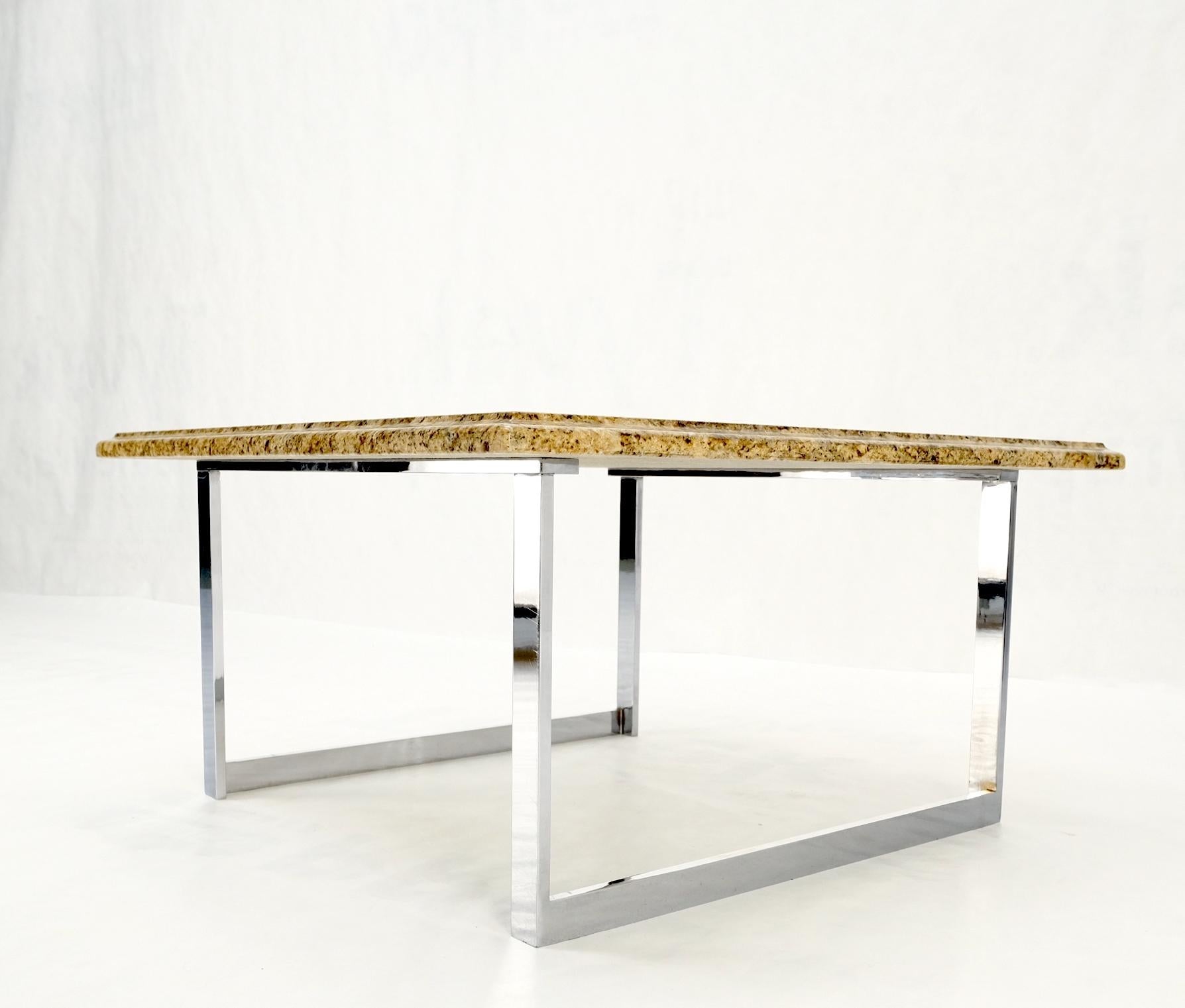 EstablishedLines Mid Century Square Granite Top Chrome Base Occasional Coffee Side End Table MINT