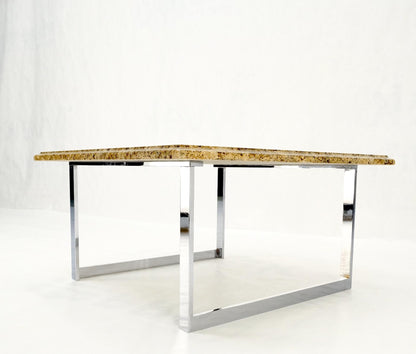 EstablishedLines Mid Century Square Granite Top Chrome Base Occasional Coffee Side End Table MINT