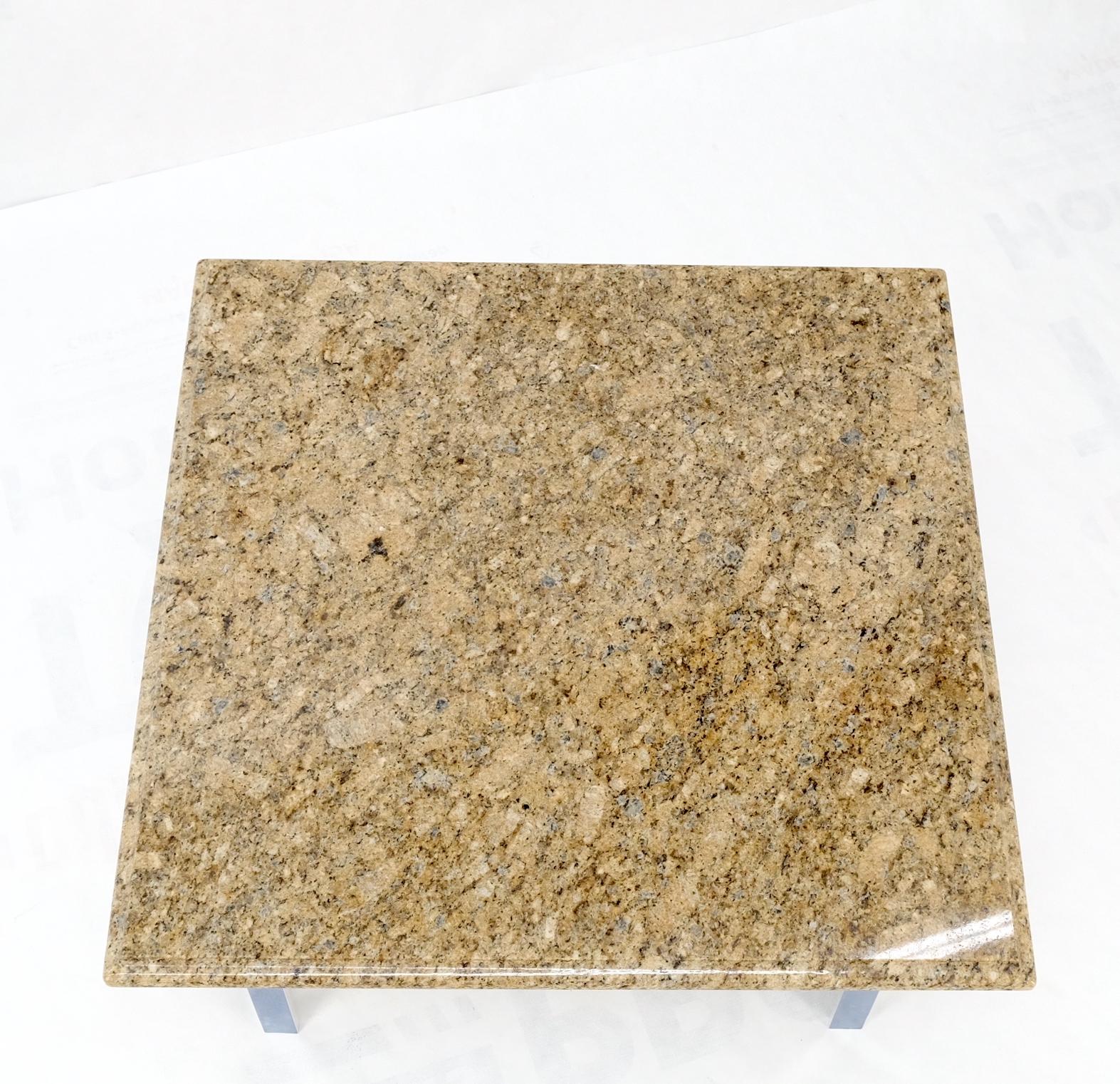 EstablishedLines Mid Century Square Granite Top Chrome Base Occasional Coffee Side End Table MINT
