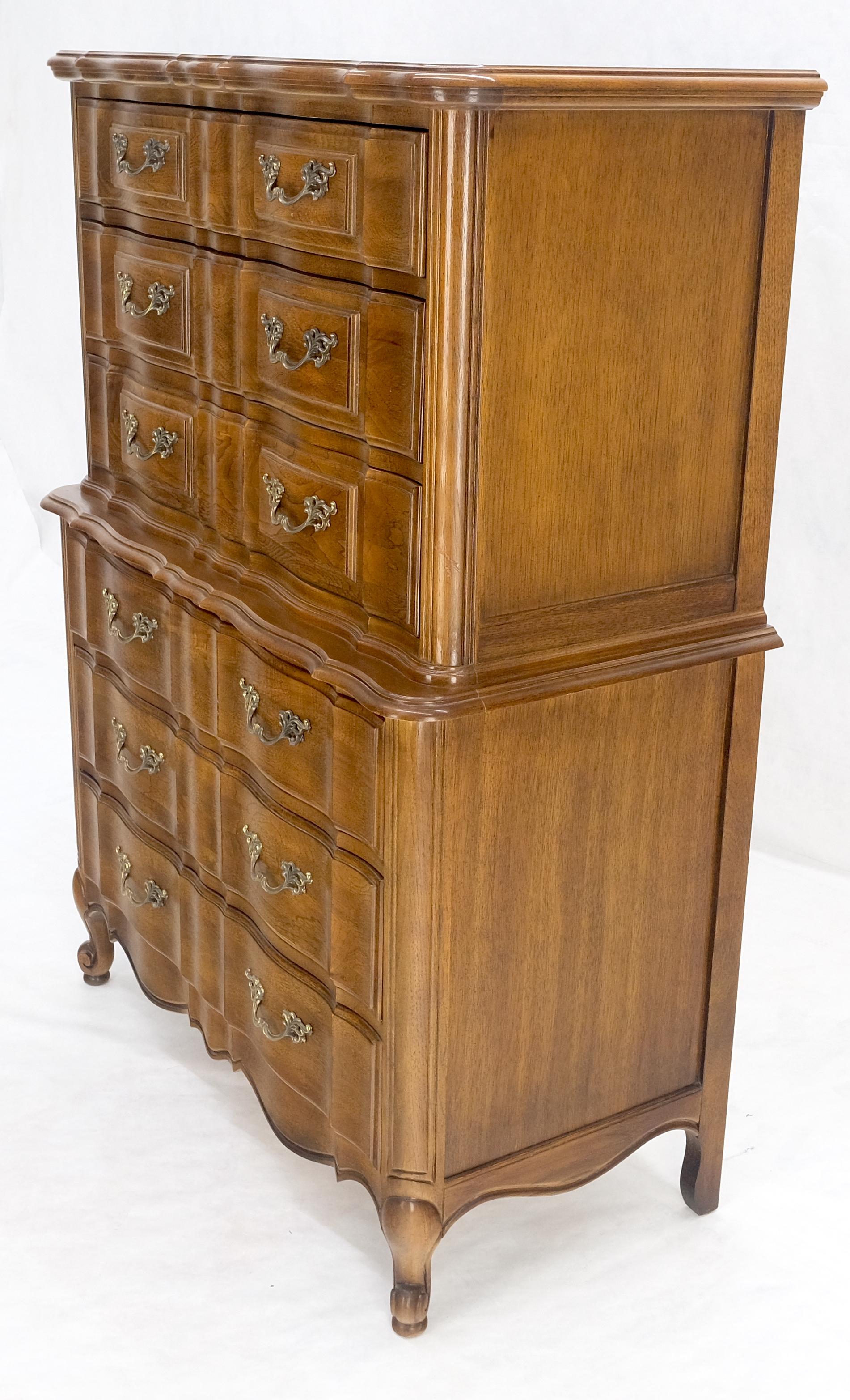 EstablishedLines Dark Amber Tone 6 Drawers High Boy French Chest of Drawers by Thomasville MINT!