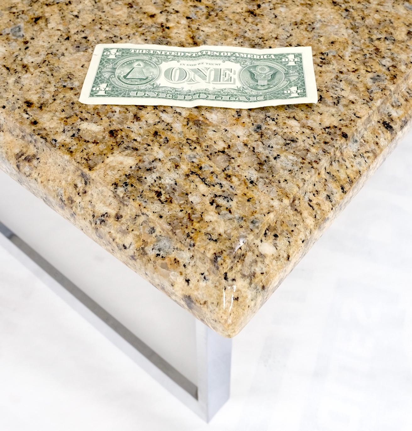 EstablishedLines Mid Century Square Granite Top Chrome Base Occasional Coffee Side End Table MINT