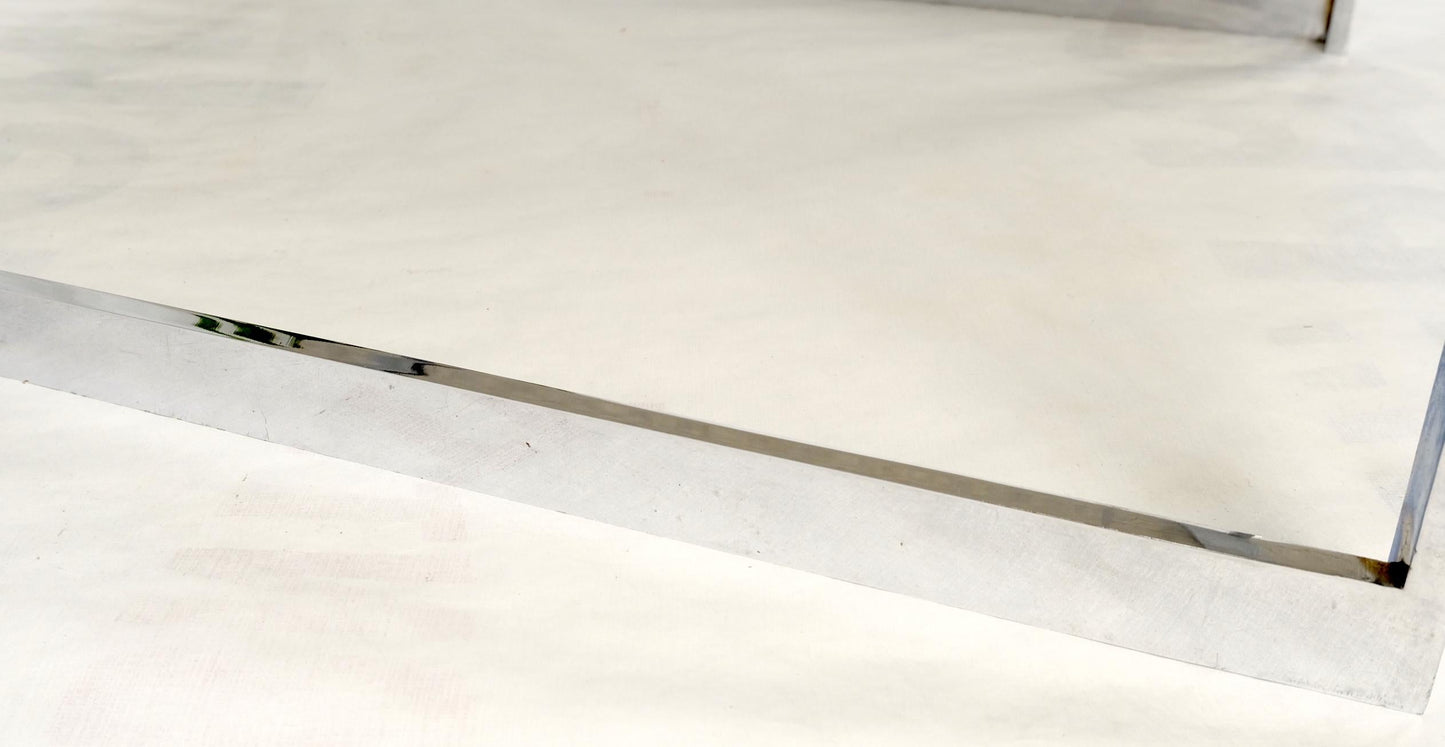 EstablishedLines Mid Century Square Granite Top Chrome Base Occasional Coffee Side End Table MINT