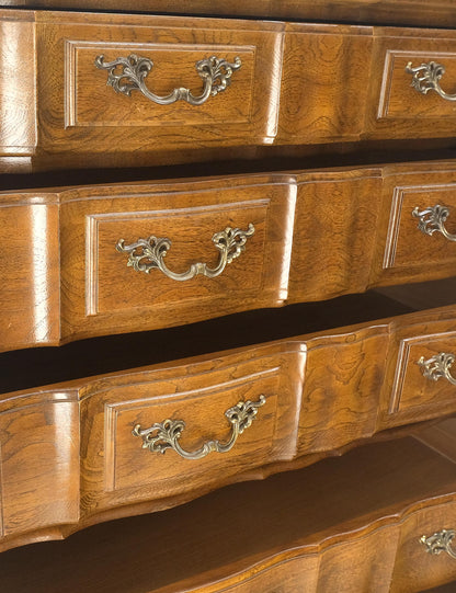 EstablishedLines Dark Amber Tone 6 Drawers High Boy French Chest of Drawers by Thomasville MINT!