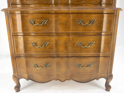 EstablishedLines Dark Amber Tone 6 Drawers High Boy French Chest of Drawers by Thomasville MINT!