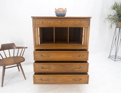 Fruitwood Regency Style Tambour Doors Compartment High Boy Gentleman Chest MINT!