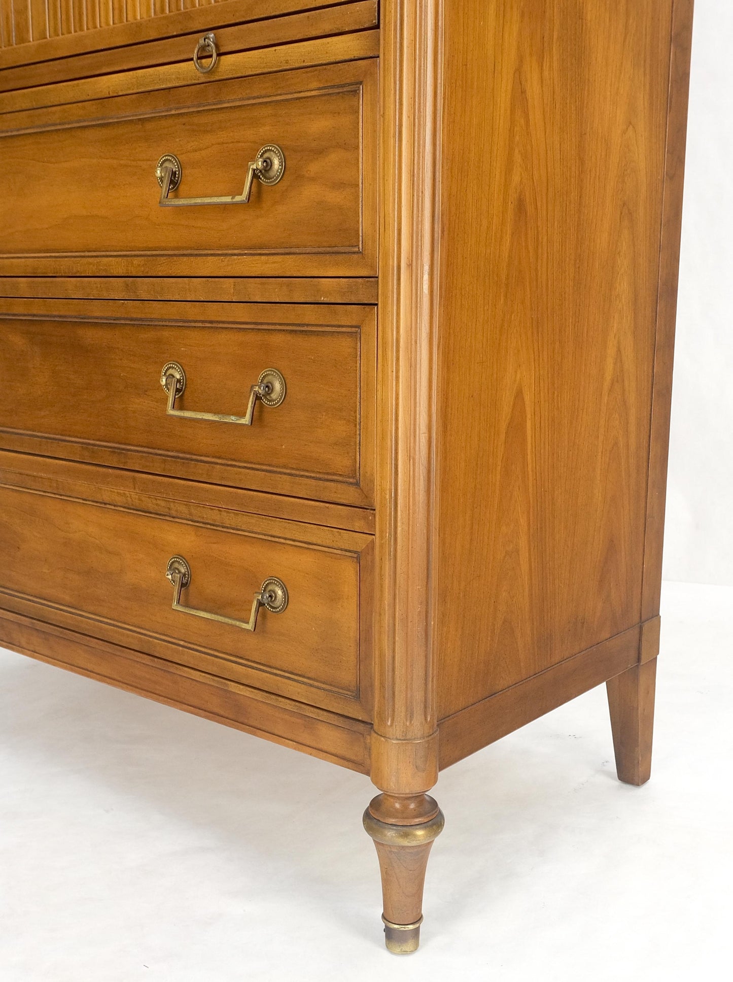 Fruitwood Regency Style Tambour Doors Compartment High Boy Gentleman Chest MINT!