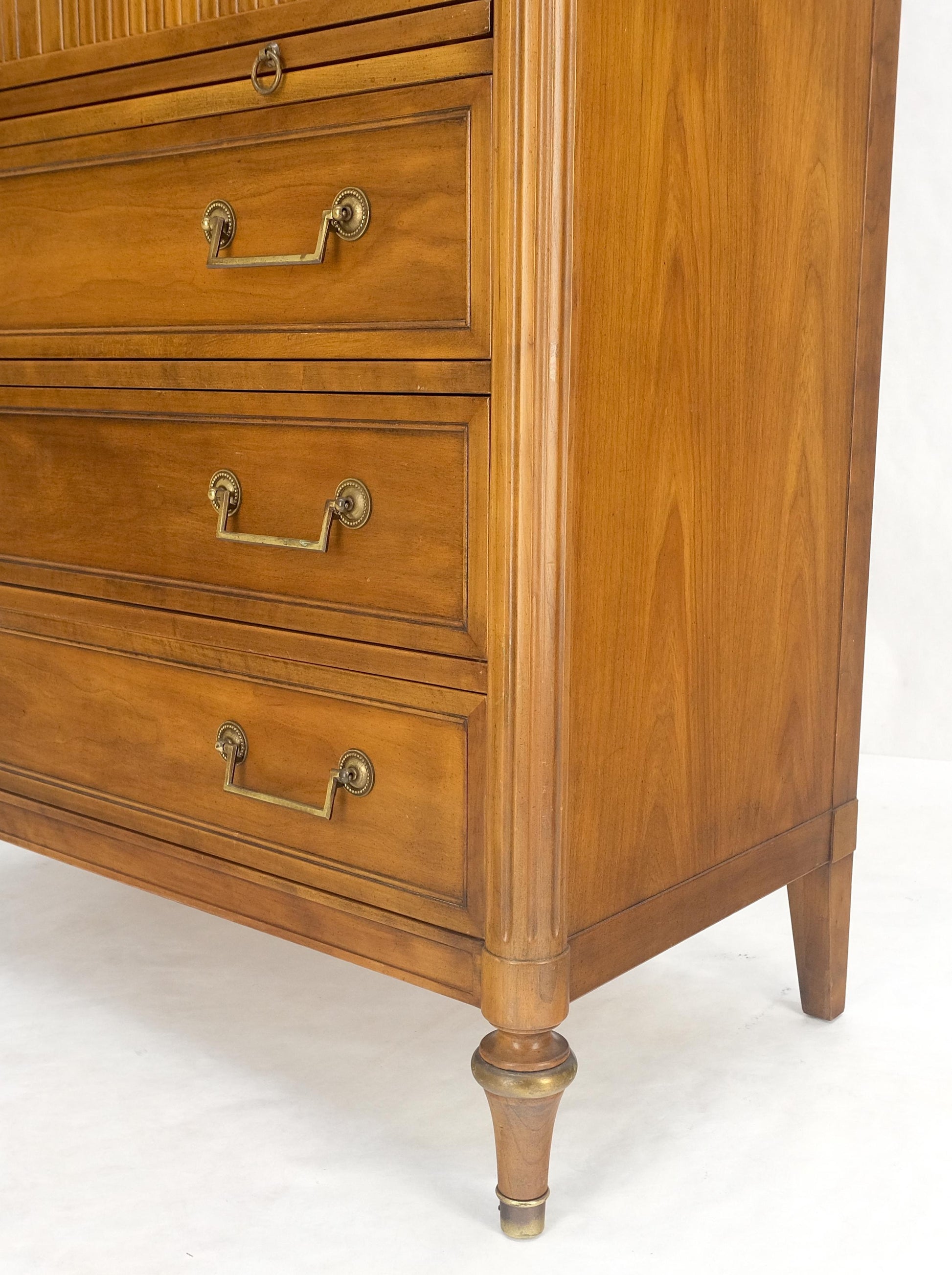 EstablishedLines Fruitwood Regency Style Tambour Doors Compartment High Boy Gentleman Chest MINT!