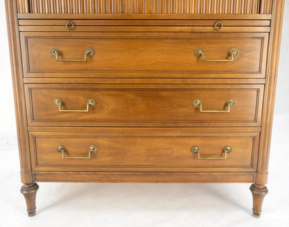 Fruitwood Regency Style Tambour Doors Compartment High Boy Gentleman Chest MINT!