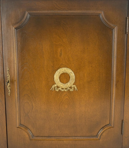 EstablishedLines Finished BACK Bronze Mounts Three Door 4 Drawers Sideboard Credenza Cabinet MINT