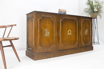 EstablishedLines Finished BACK Bronze Mounts Three Door 4 Drawers Sideboard Credenza Cabinet MINT