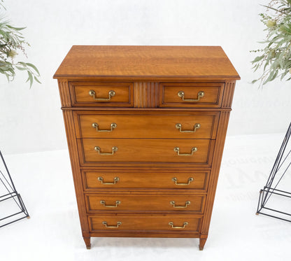 EstablishedLines Kindel 7 Drawers Fruitwood Heavy Brass Drop Pulls High Chest Tall Dresser Mint!