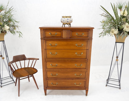 EstablishedLines Kindel 7 Drawers Fruitwood Heavy Brass Drop Pulls High Chest Tall Dresser Mint!