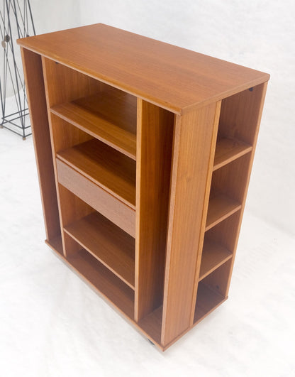 EstablishedLines Danish Mid Century Modern 1970s Teak Bookcase Entertainment Center on Wheels