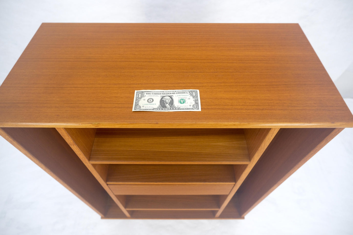 EstablishedLines Danish Mid Century Modern 1970s Teak Bookcase Entertainment Center on Wheels