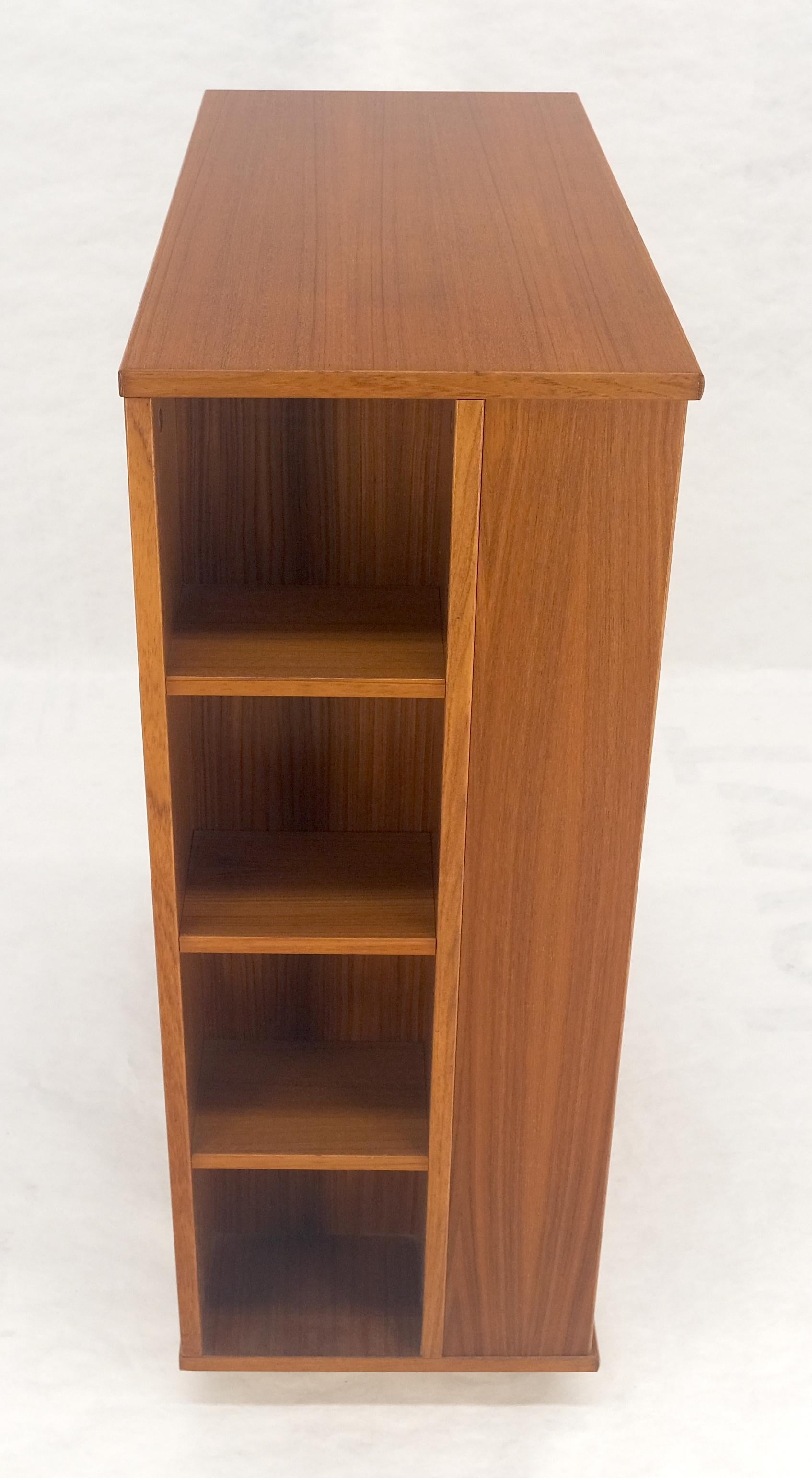 EstablishedLines Danish Mid Century Modern 1970s Teak Bookcase Entertainment Center on Wheels